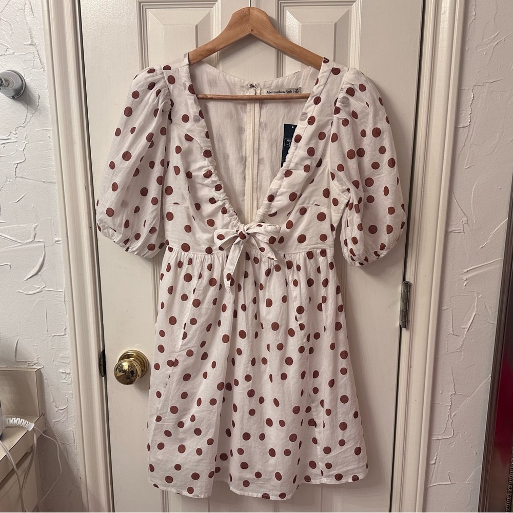 Polka Dot Puff Sleeve Dress